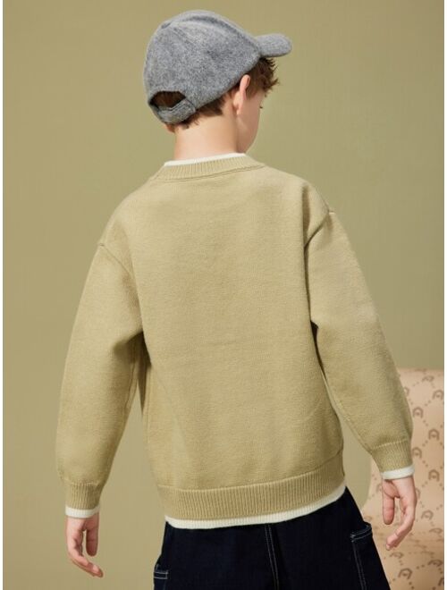 Shein Boys Contrast Binding Sweater