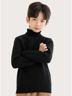 Boys 1pc Solid Turtleneck Sweater