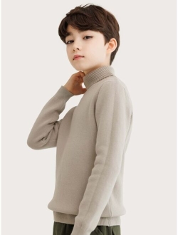 Boys 1pc Solid Turtleneck Sweater