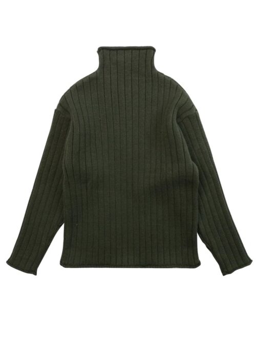 Shein Boys Funnel Neck Roll Trim Sweater