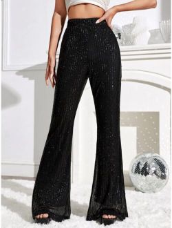 BAE High Waist Sequin Flare Leg Pants