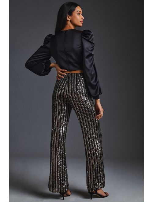 Maeve Sequin Flare Pants