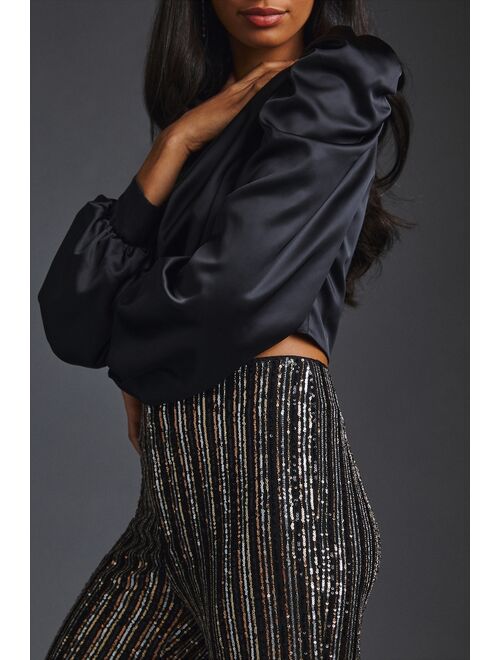 Maeve Sequin Flare Pants