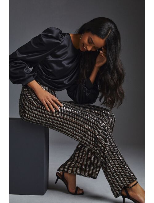 Maeve Sequin Flare Pants