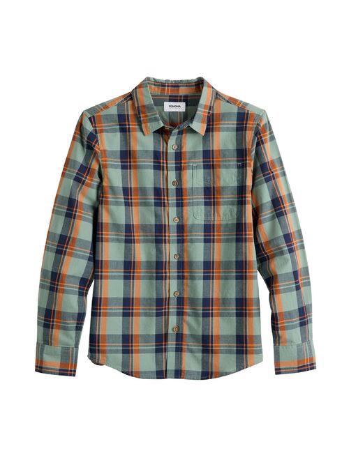 Boys 8-20 Sonoma Goods For Life Plaid Button-Up Shirt in Regular & Husky