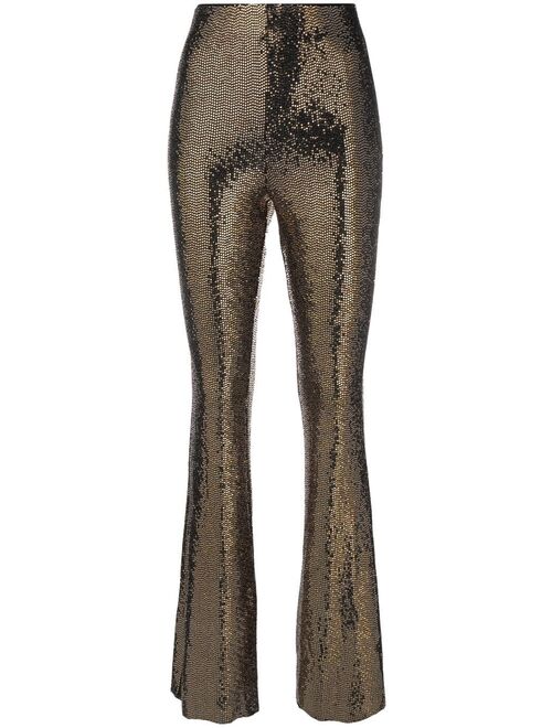 Maje flared sequinned trousers