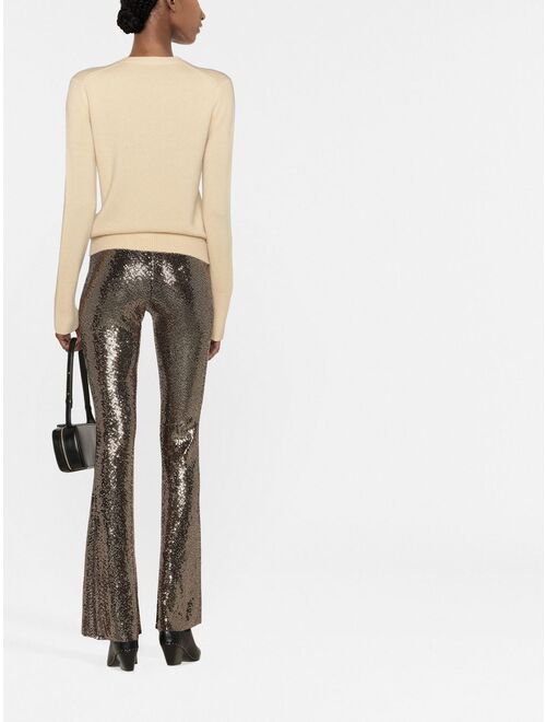 Maje flared sequinned trousers