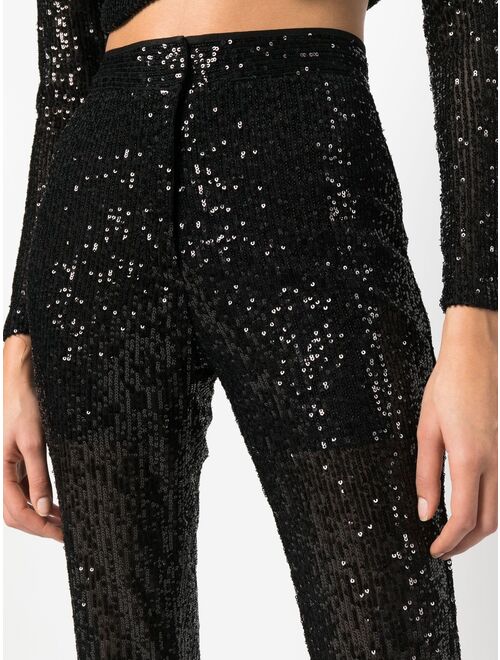 YOUNG POETS sequined flared trousers