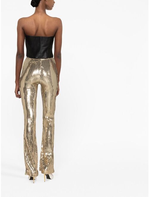 LaQuan Smith sequinned high-waisted trousers