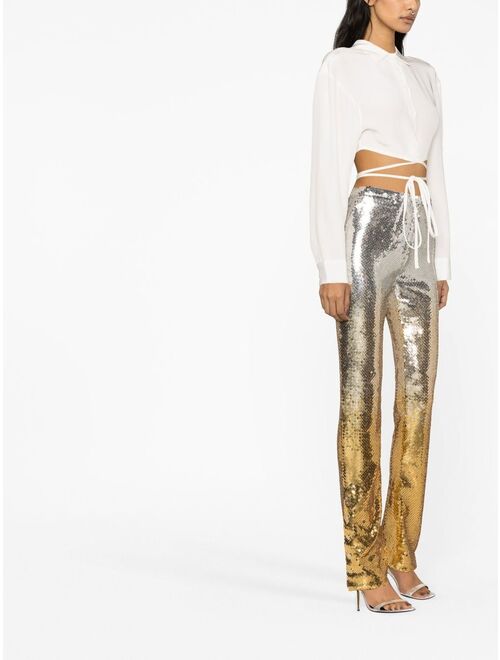 Paco Rabanne sequin-embellished slim-fit trousers