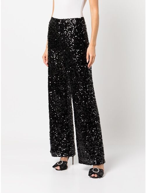 Alli sequin wide-leg trousers