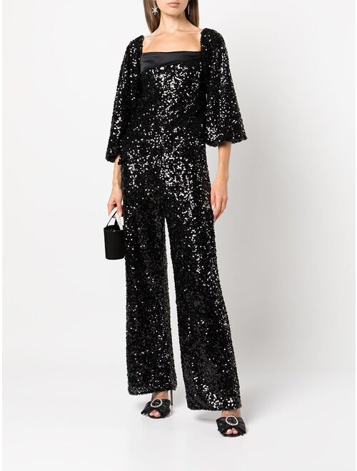 Alli sequin wide-leg trousers