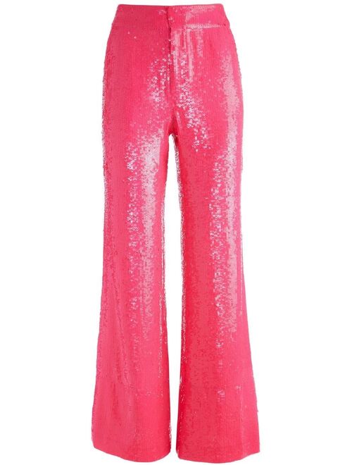 alice + olivia Dylan high-waisted sequin trousers