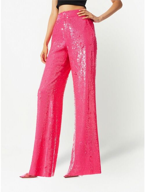 alice + olivia Dylan high-waisted sequin trousers