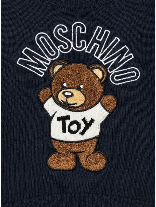 Moschino Kids embroidered-logo teddy-bear jumper