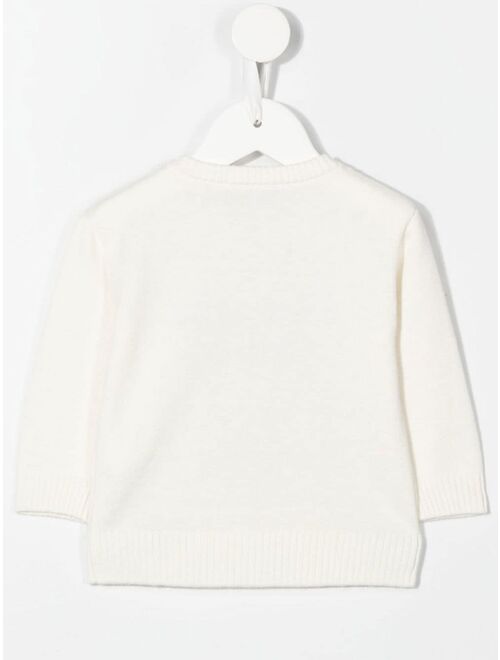 Moschino Kids cotton-wool logo-knit jumper