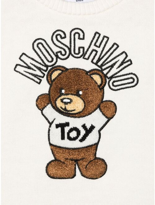 Moschino Kids cotton-wool logo-knit jumper