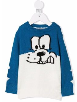 Kids cartoon-print knitted jumper