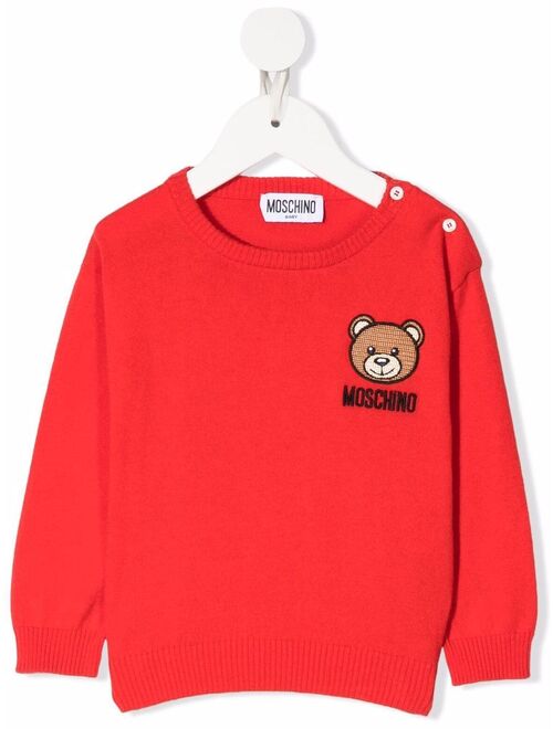 Moschino Kids embroidered-logo jumper