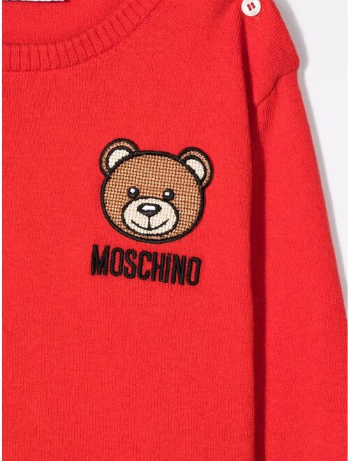 Moschino Kids embroidered-logo jumper