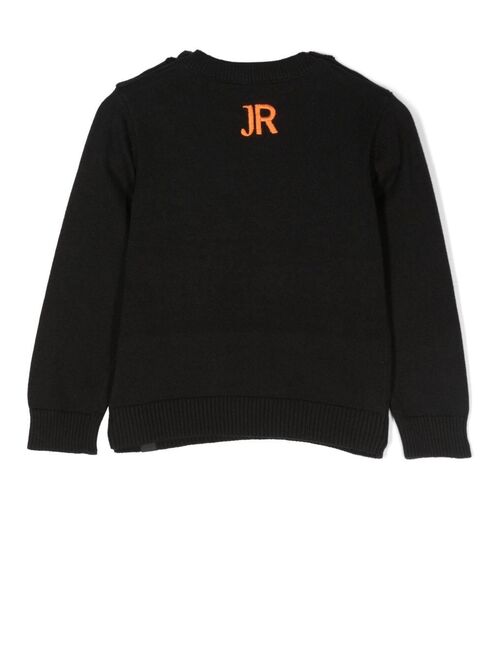 John Richmond Junior intarsia-knit logo jumper