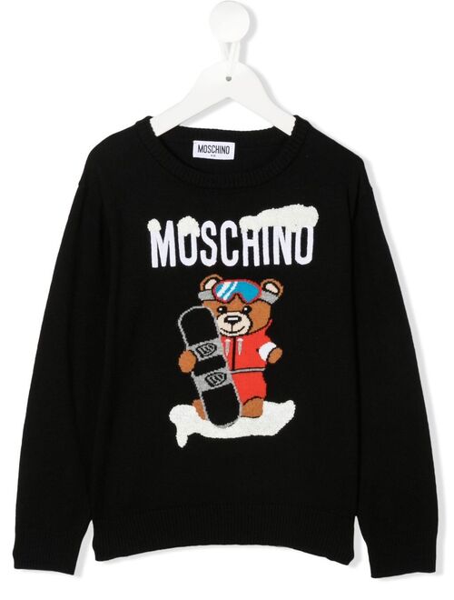 Moschino Kids Teddy Bear intarsia jumper