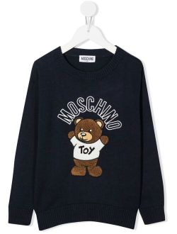 Kids embroidered-logo knit jumper