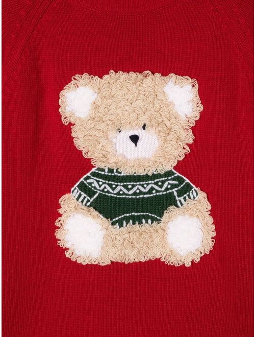 Il Gufo teddy-applique knit jumper