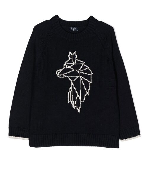 Il Gufo graphic-intarsia cotton jumper