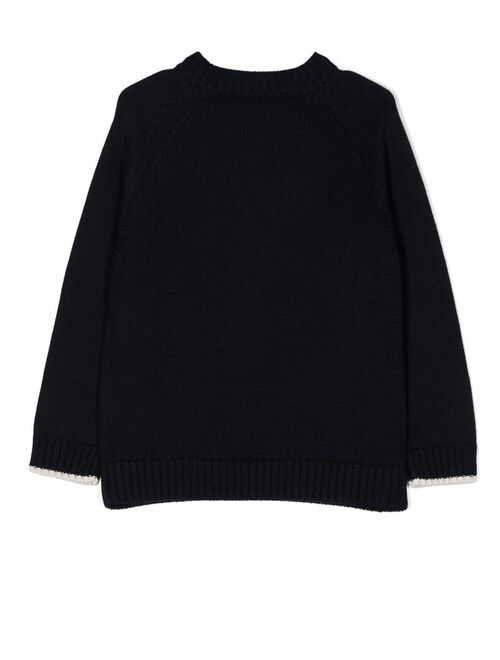 Il Gufo graphic-intarsia cotton jumper