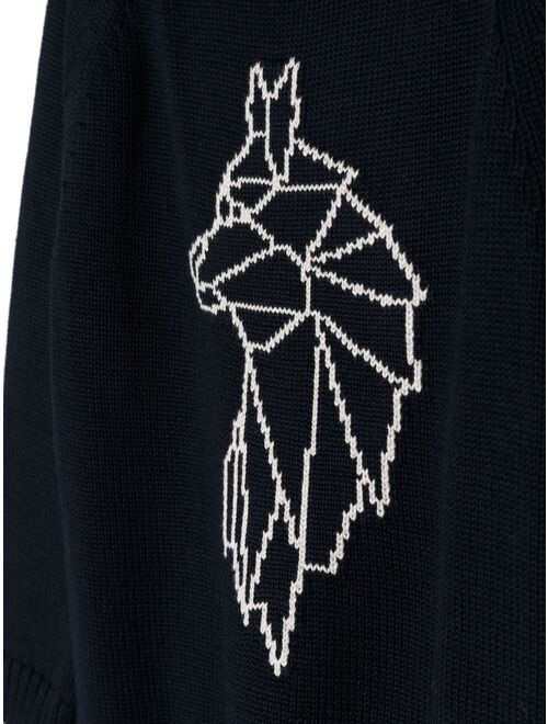 Il Gufo graphic-intarsia cotton jumper