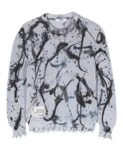 Kids tie-dye distressed jumper