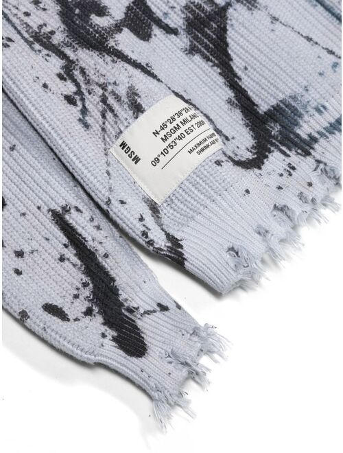 MSGM Kids tie-dye distressed jumper