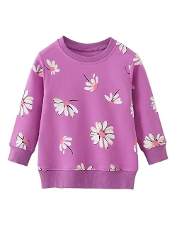 Little Hand Toddler Girls Sweatshirts Crewneck Hoodies Long Sleeve Collage T Shirts Kids Pullover Tops