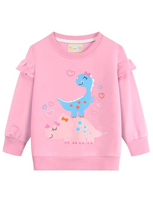 Little Hand Toddler Girls Sweatshirts Crewneck Hoodies Long Sleeve Collage T Shirts Kids Pullover Tops