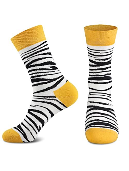 Heatuff Women's 5 Pack Cotton Funny Crew Socks Fun Cozy Cute Novetly Causal Patterned Socks for Women Gifts