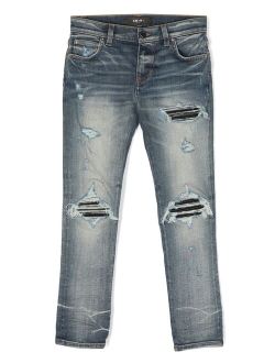 KIDS distressed slim-fit jeans