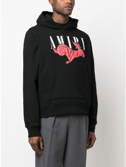 logo-print cotton hoodie