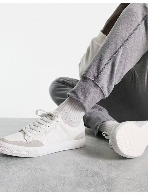 Jack & Jones sneakers with retro tonal panels in white