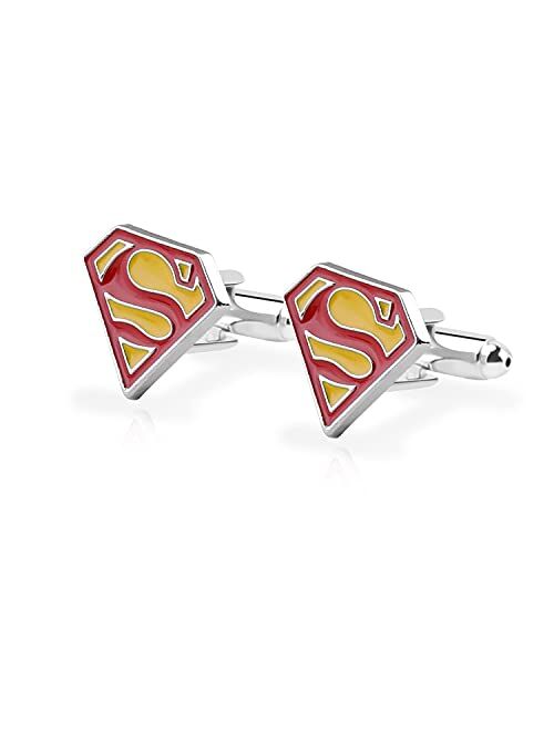 G-Ahora Avengers Superhero Cufflinks Captain America Batman Cufflink Formal Wear Avengers Tie Clips For Men Party Shirt Cufflink with Gift Box