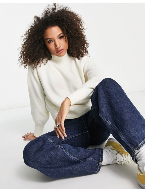 & Other Stories mock neck sweater in off white