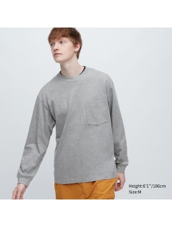 Washed Cotton Crew Neck Long-Sleeve T-Shirt