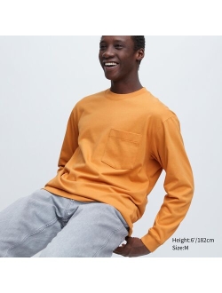 Washed Cotton Crew Neck Long-Sleeve T-Shirt