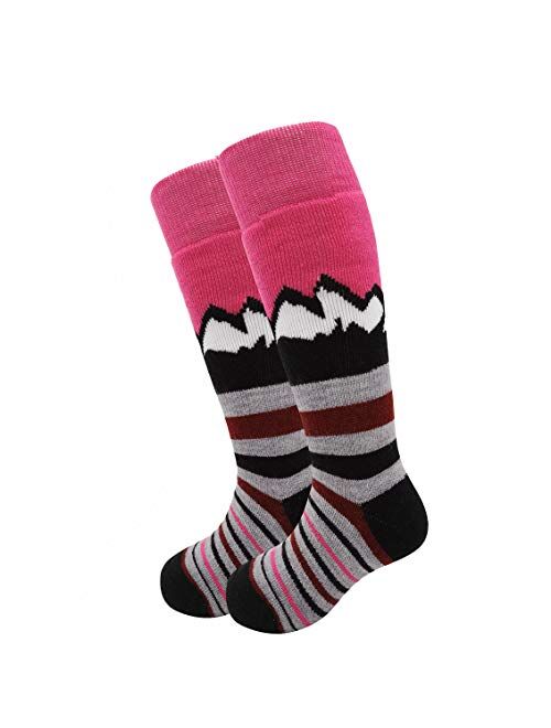 HIGHCAMP 2 Pairs Kids Merino Wool Ski Snowboard Socks Boy Girl Toddler Winter Snow Socks