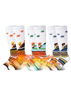 ZHOOGE Kids Ski Socks 2 Pairs/3 Pairs, Snow Socks Kids, Boys Girls Winter Warm Thermal Ski Socks for Outdoor Skiing Snowboarding