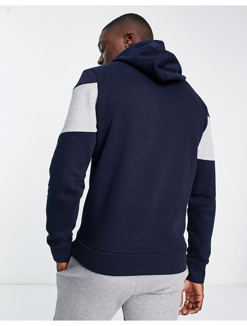 Jack & Jones Originals color block hoodie in navy