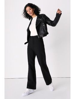 Make It Mine Black High-Waisted Wide Leg Pants