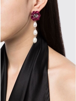 Sterling King Lola crystal pearl drop earring