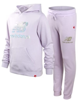 Girls' Jogger Set - 2 Piece Fleece Hoodie and Joggers Kids Clothing Set