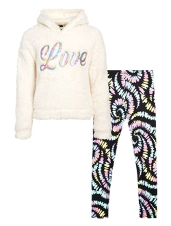 Instagirl Girls' Legging Set - 2 Piece Sherpa Hoodie and Leggings Kids Clothing Set (Size: 4-12)